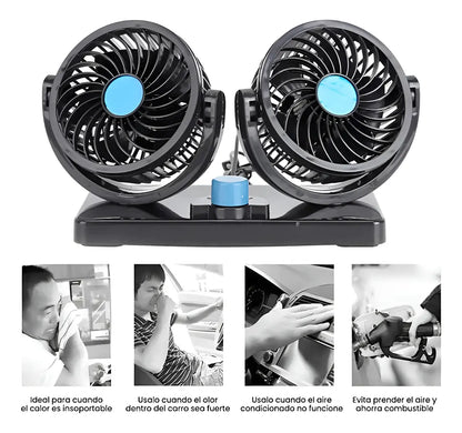 Ventilador Portátil Doble para Carro